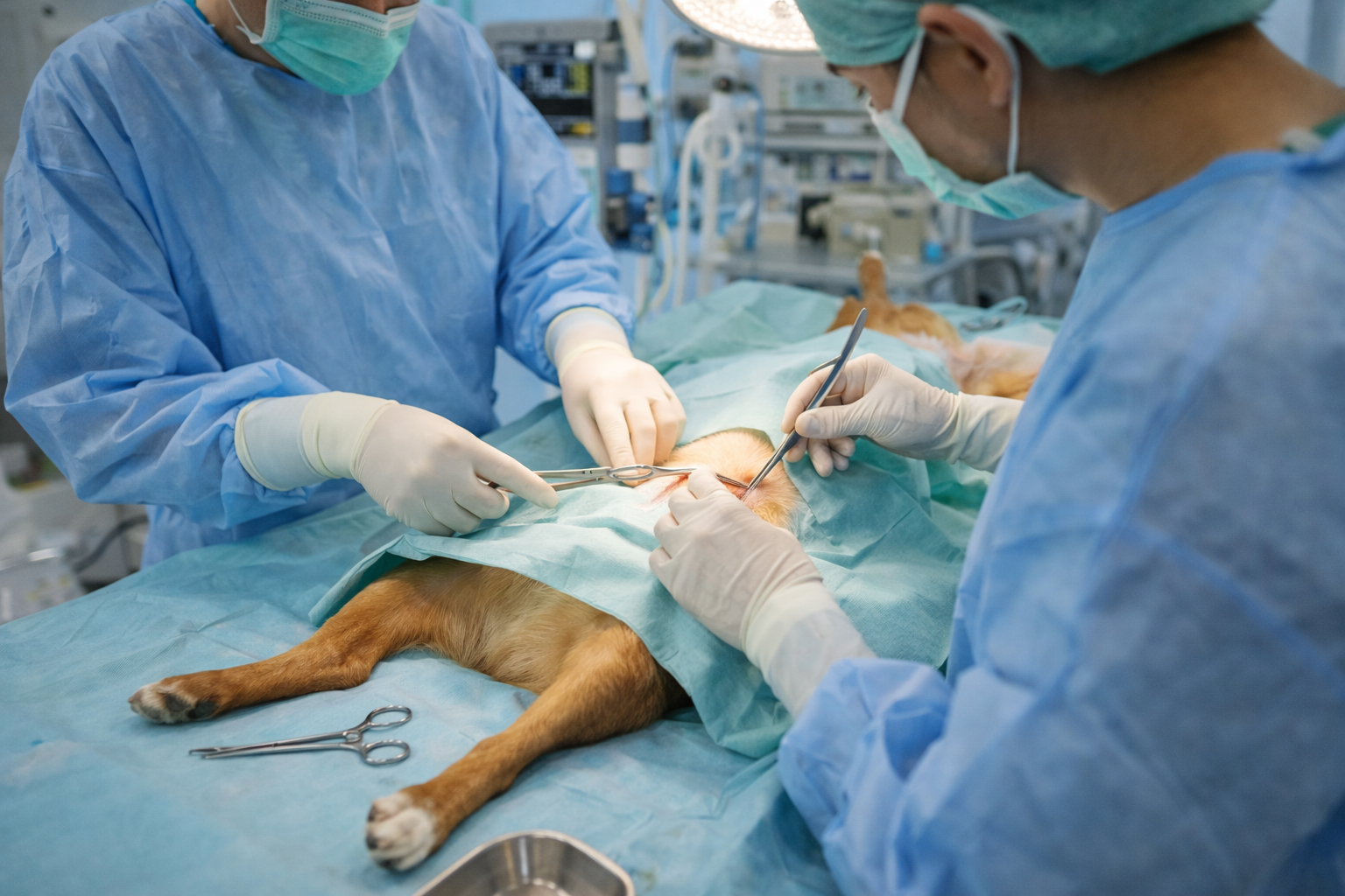 Cirurgia veterinária em ambiente estéril